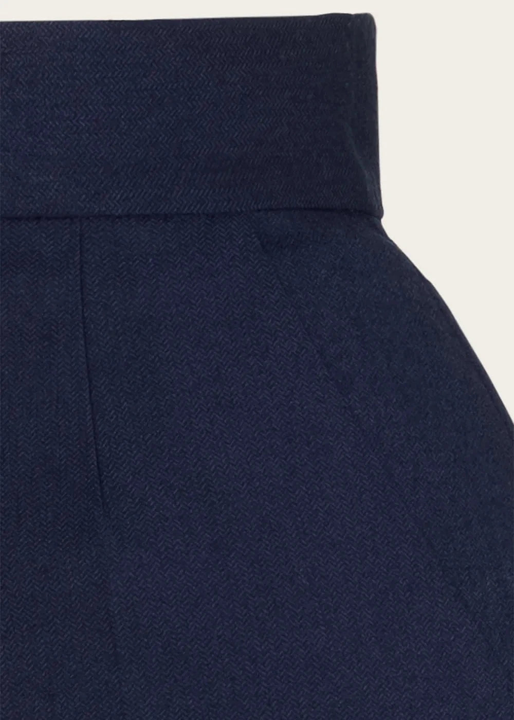 The Palazzo Perfection Pants - Navy herringbone wool bukser Emmy Design