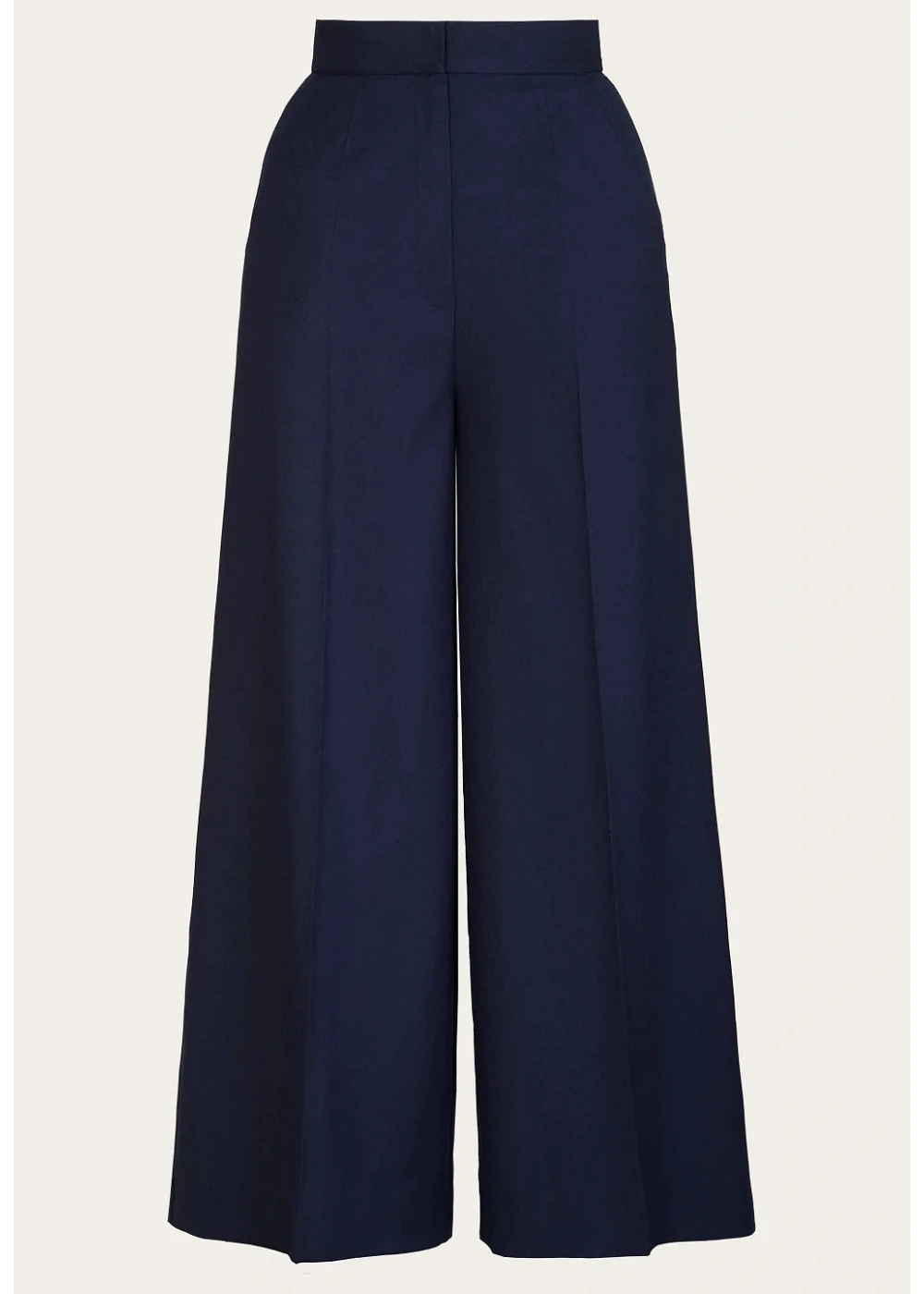 The Palazzo Perfection Pants - Navy herringbone wool bukser Emmy Design