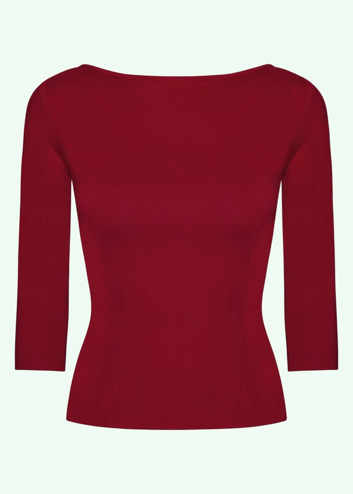 Vendbar boatneck top i klassisk rød - deluxe jersey top Daisy Dapper