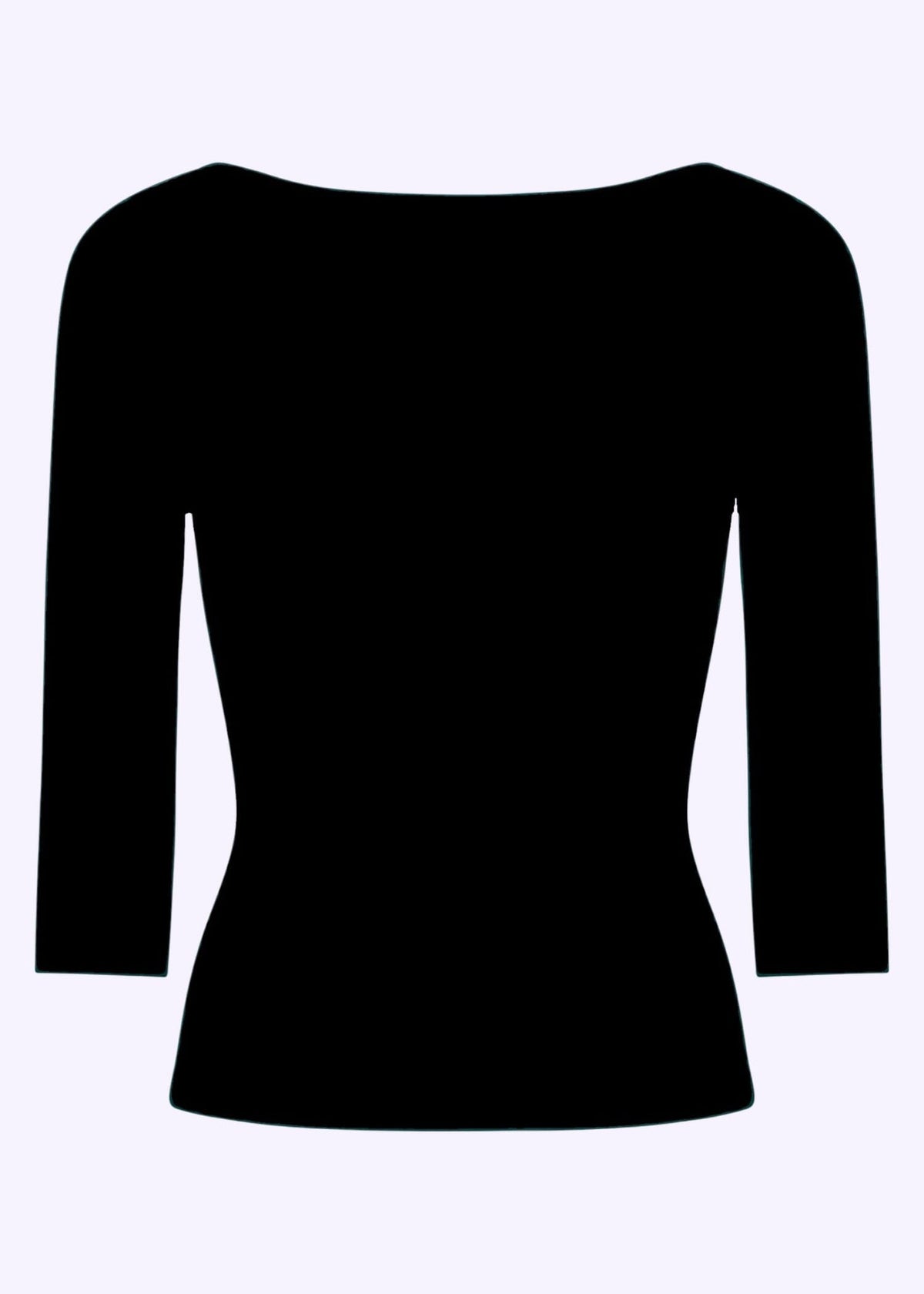 Vendbar Boatneck top i sort - deluxe tøj Daisy Dapper