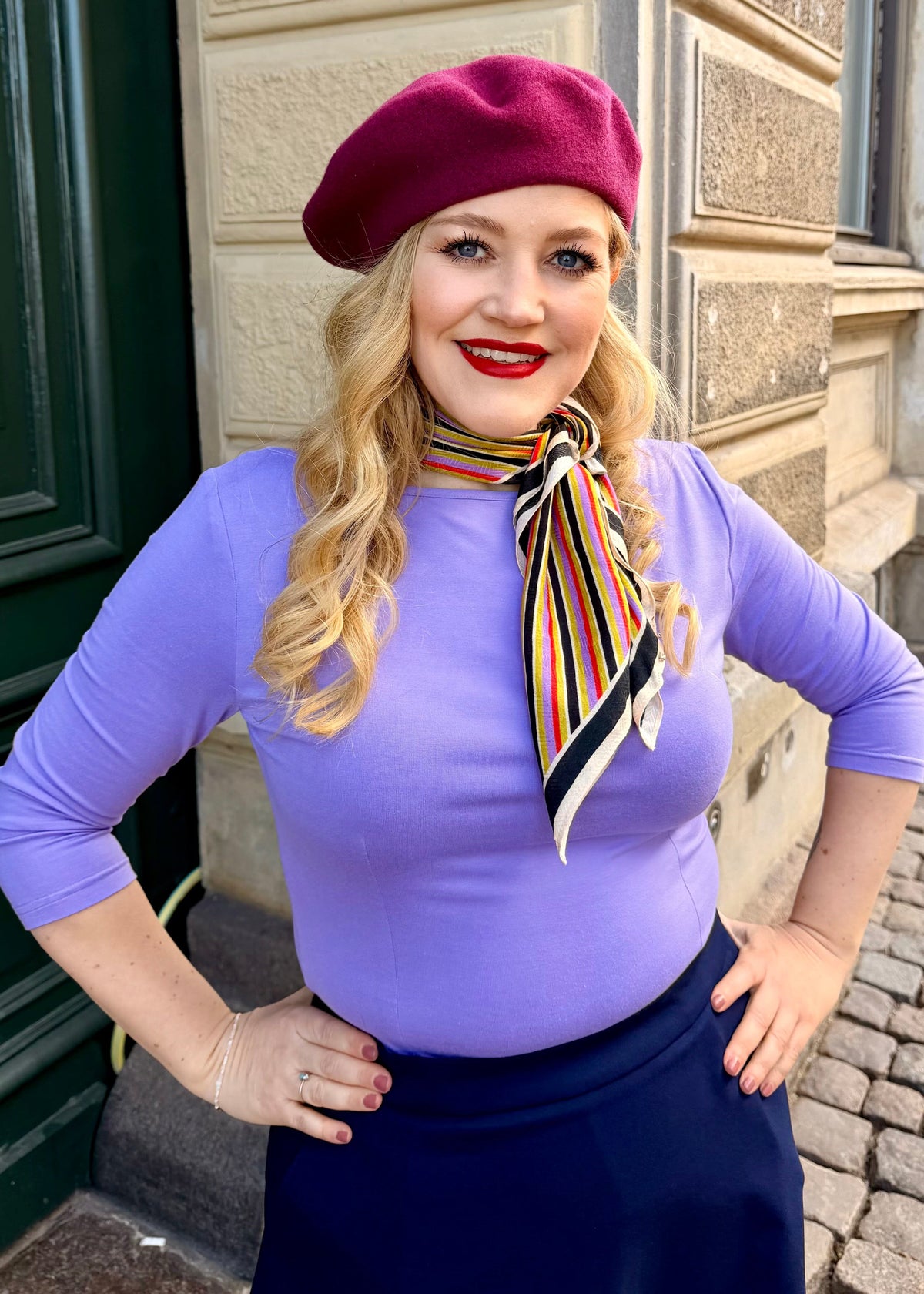 Vendbar boatneck top - lavendel jersey top Daisy Dapper