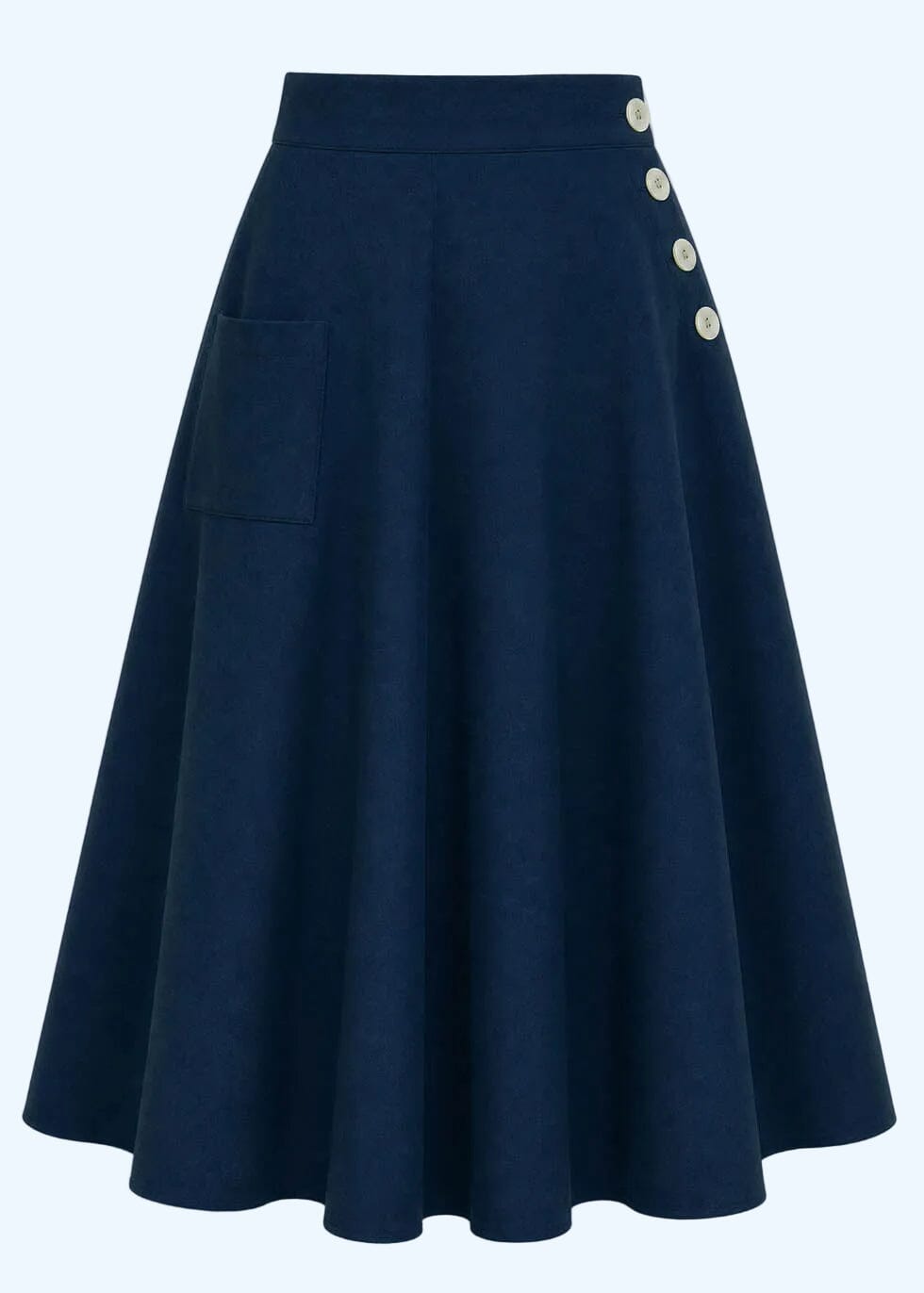 Whirlaway swing nederdel - navy blå swing nederdel House of Foxy