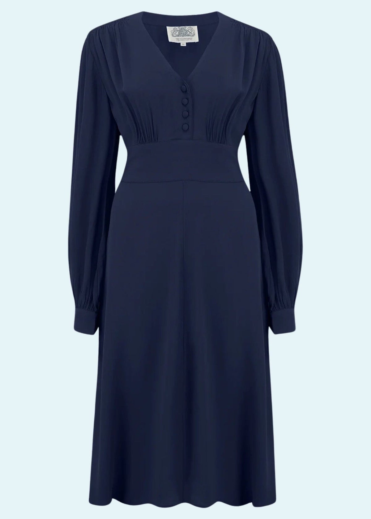 Bloomsbury: Ava 1940'er kjole i navy Seamstress Of Bloomsbury