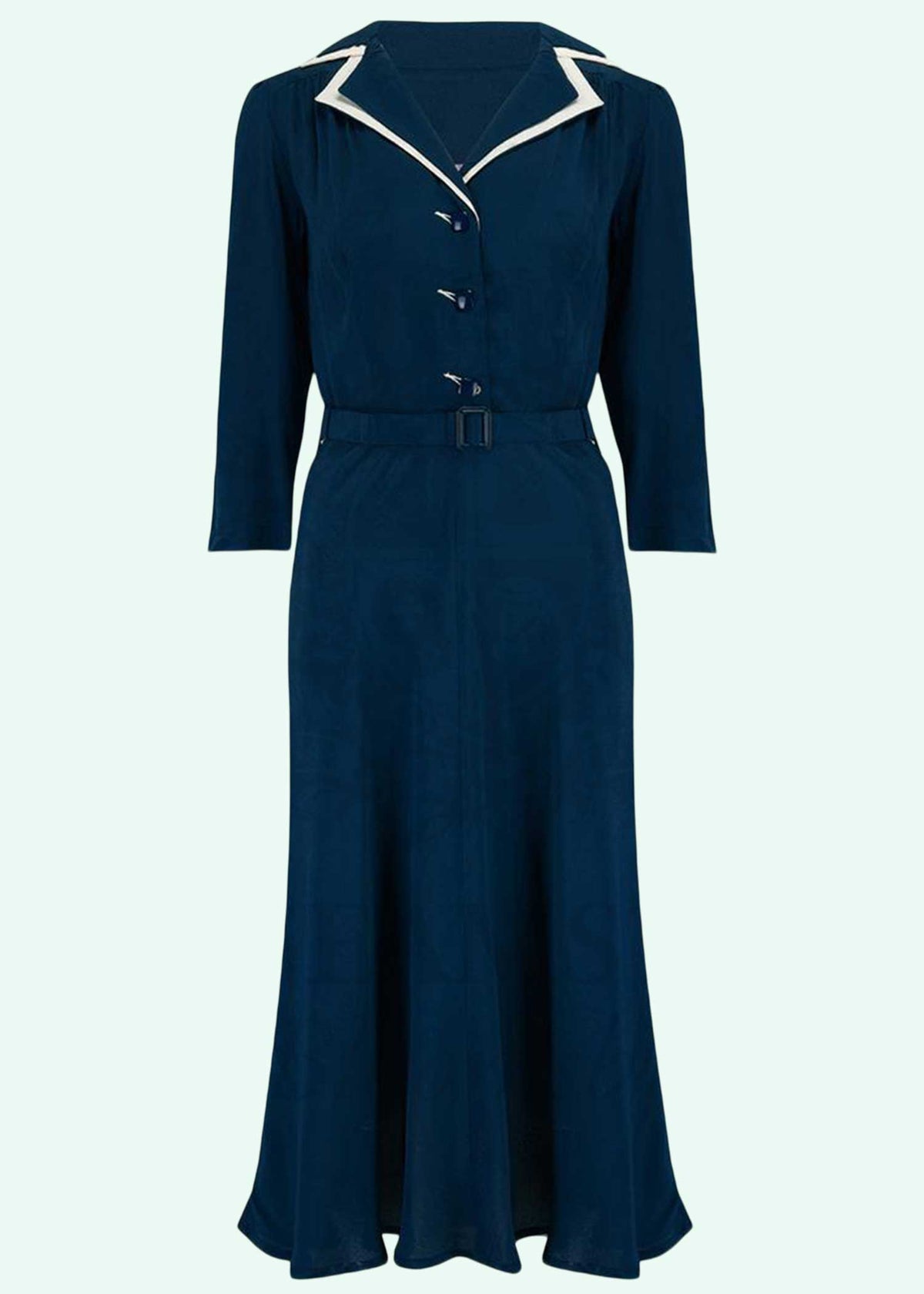 Bloomsbury: Lisa-Mae skjortekjole i navy Seamstress Of Bloomsbury