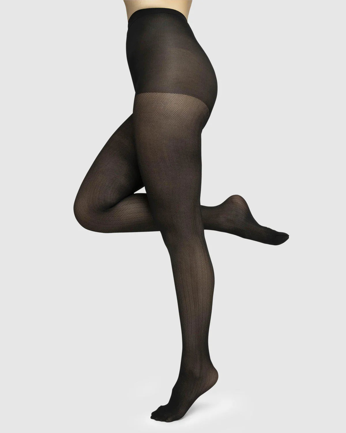 Swedish Stockings: Nina 40 denier fishbone strømpebukser toej Swedish Stockings