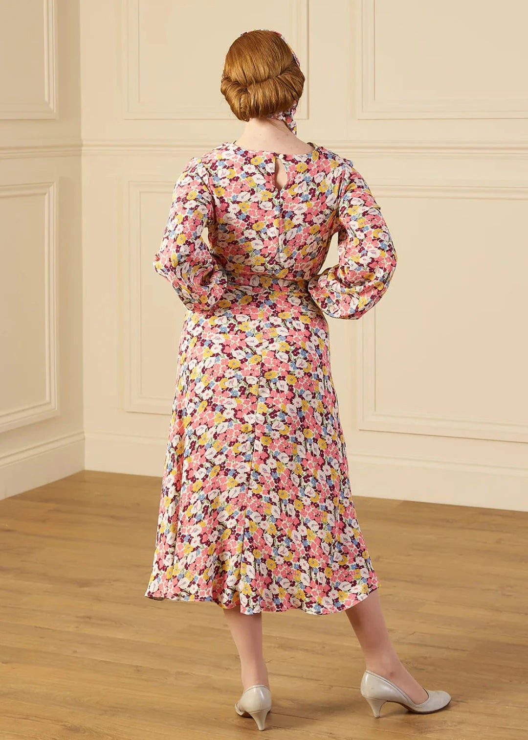 1930s Joanie Bias Cut Dress - Spring Parade skjortekjole House of Foxy 