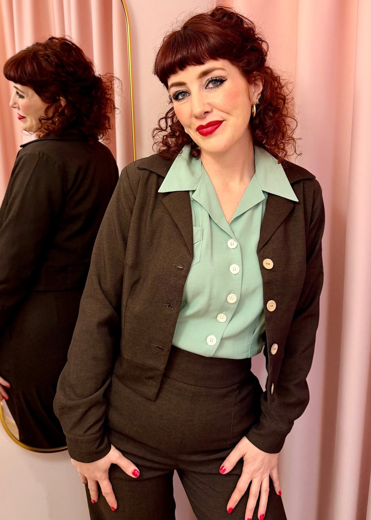 1940'er stils jakke - brun jakke Daisy Dapper 