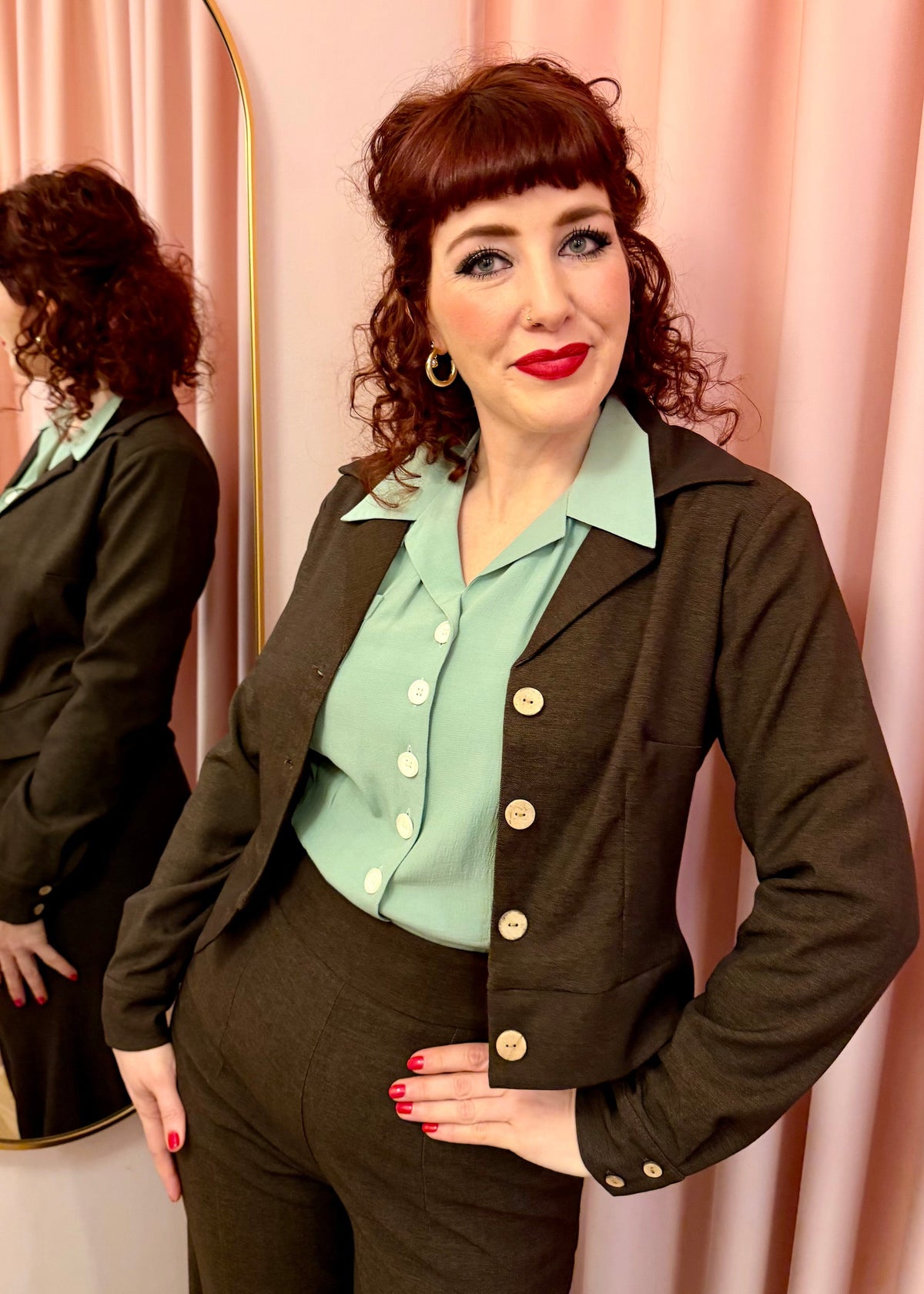 1940'er stils jakke - brun jakke Daisy Dapper 