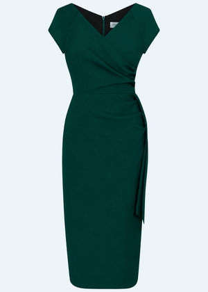 1950'er Hourglass pencil kjole - grøn pencil kjole Pretty Dress Company 