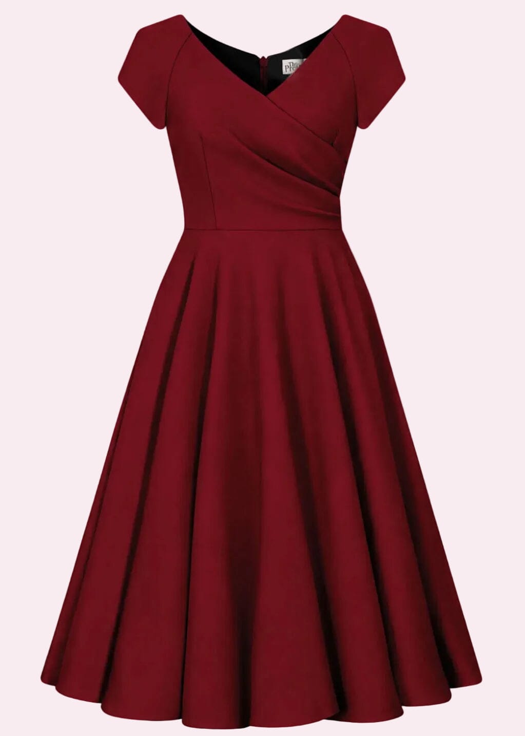 1950'er Hourglass swing kjole - bordeaux swing kjole Pretty Dress Company 