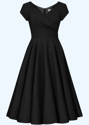 1950'er Hourglass swing kjole - sort swing kjole Pretty Dress Company 