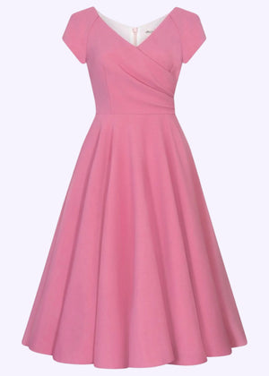 1950'er Hourglass swingkjole i rose pink swing kjole Pretty Dress Company 