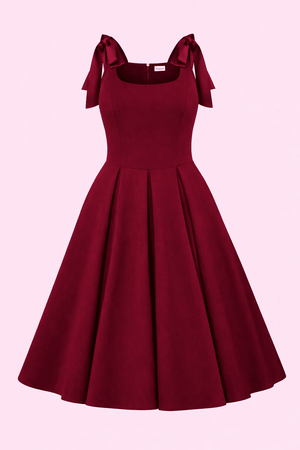 1950'er Josephine swing kjole - bordeaux swing kjole Pretty Dress Company 