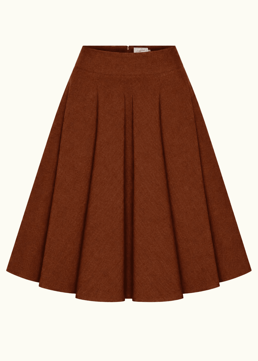 1950'er stils swingnederdel - cognac linen look swing nederdel Daisy Dapper 
