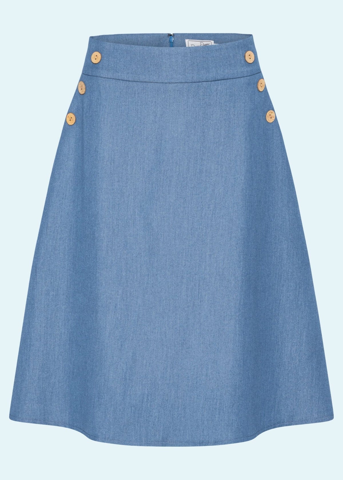 A-line nederdel med knapper i denimblå aline nederdel Daisy Dapper 