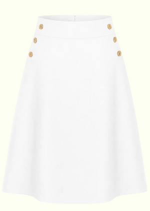 A-line nederdel med knapper - råhvid aline nederdel Daisy Dapper 