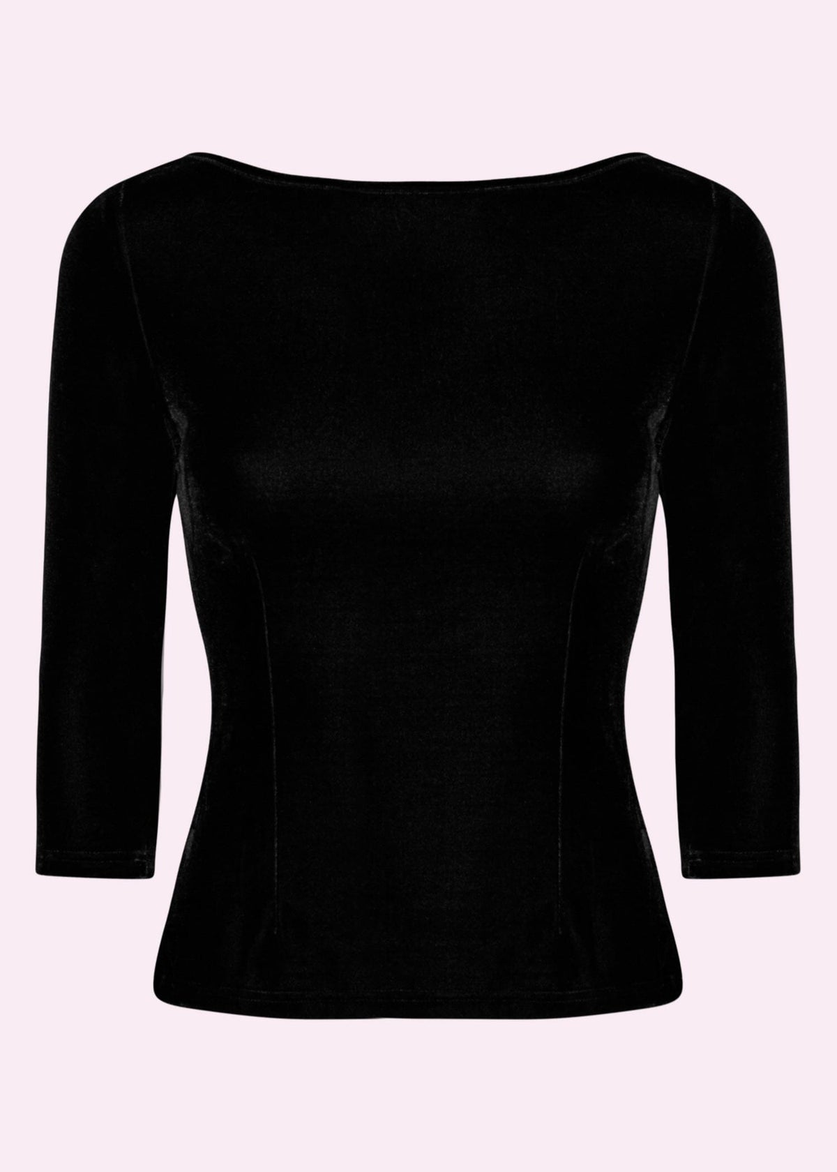 Boatneck vendbar top i sort velour jersey top Daisy Dapper 