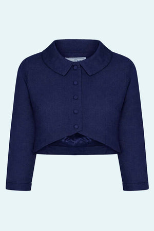 Bolero jakke - navy linen Bolero Daisy Dapper 