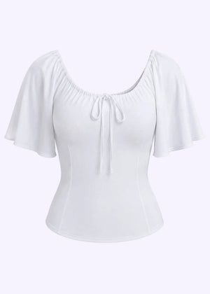 Butterfly top - hvid jersey top Daisy Dapper 