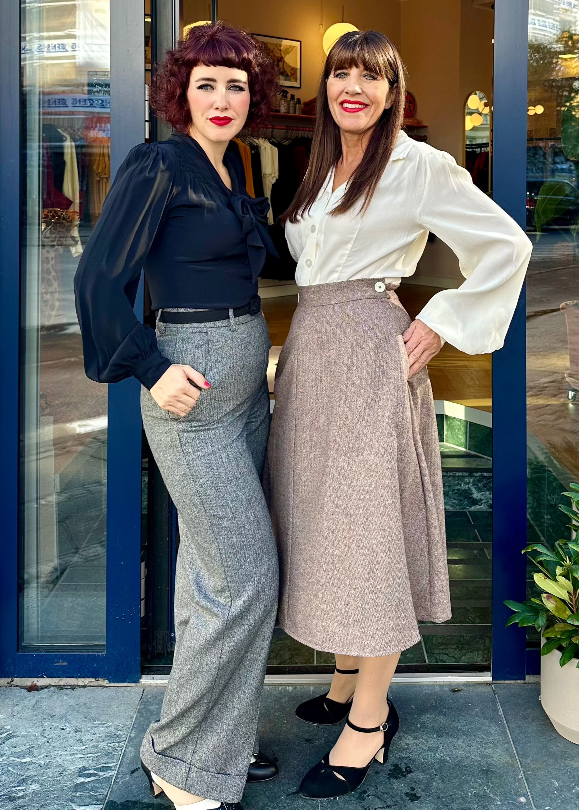 Classic A-line nederdel i brun uldblanding nederdel Weekend Doll 
