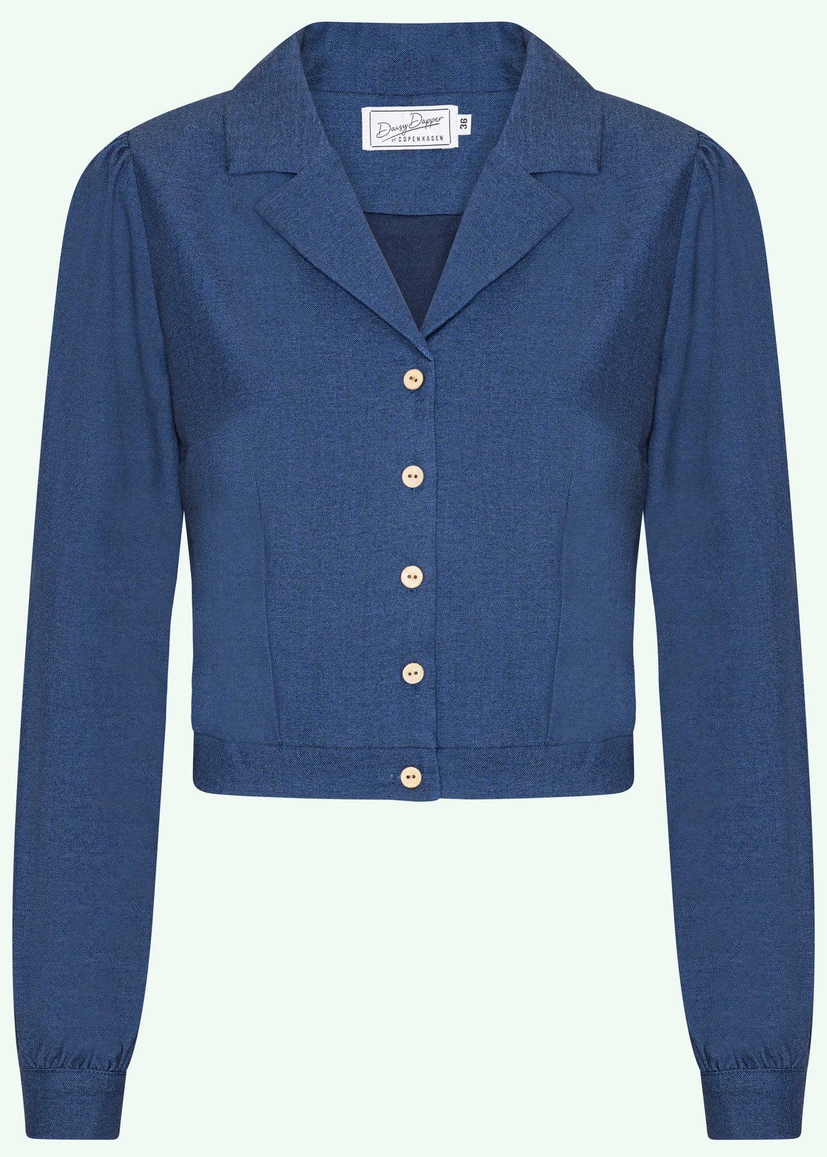 Daisy langærmet skjorte i blå denim-look langærmet skjorte Daisy Dapper 