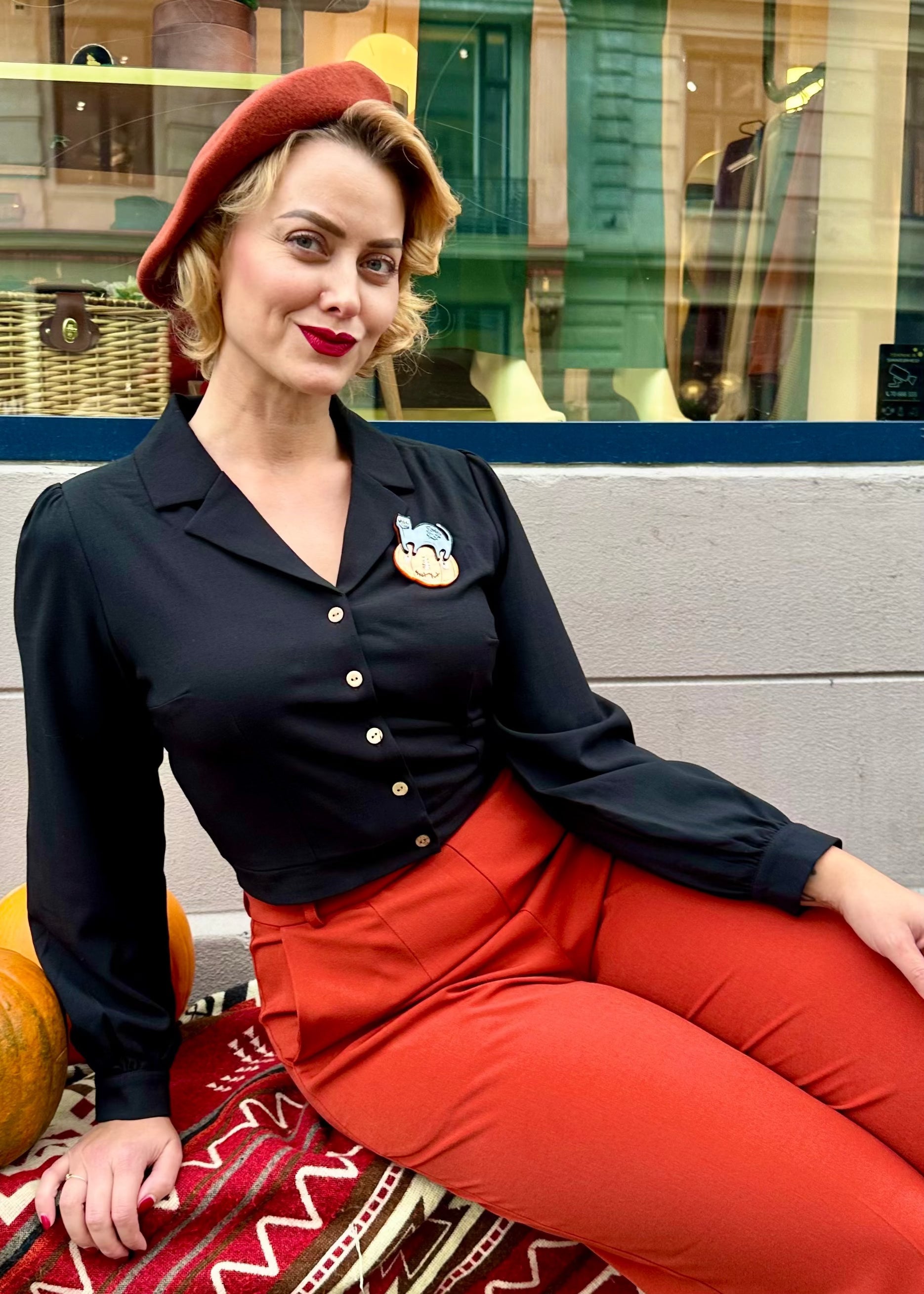Daisy langærmet skjorte i sort langærmet skjorte Daisy Dapper 