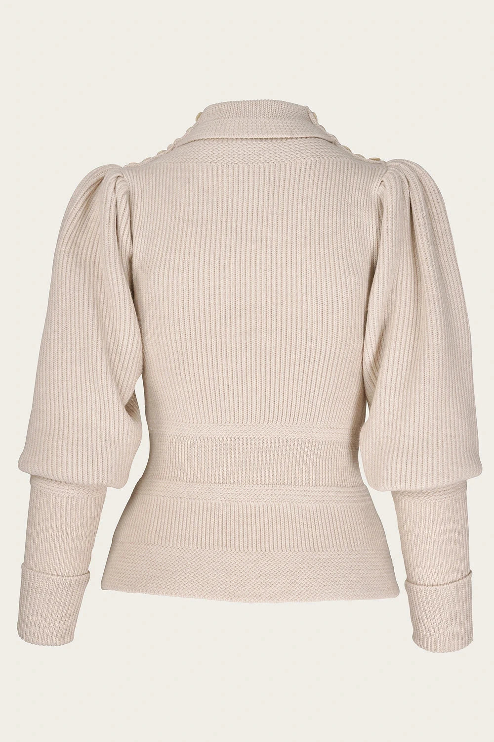 Edwardian Cycling Sweater i antikhvid merinould bluse Emmy Design 