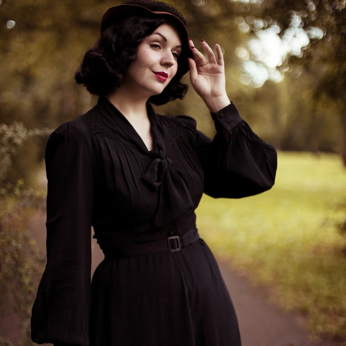 Eva kjole sort i 40'er stil aline kjole Seamstress Of Bloomsbury 