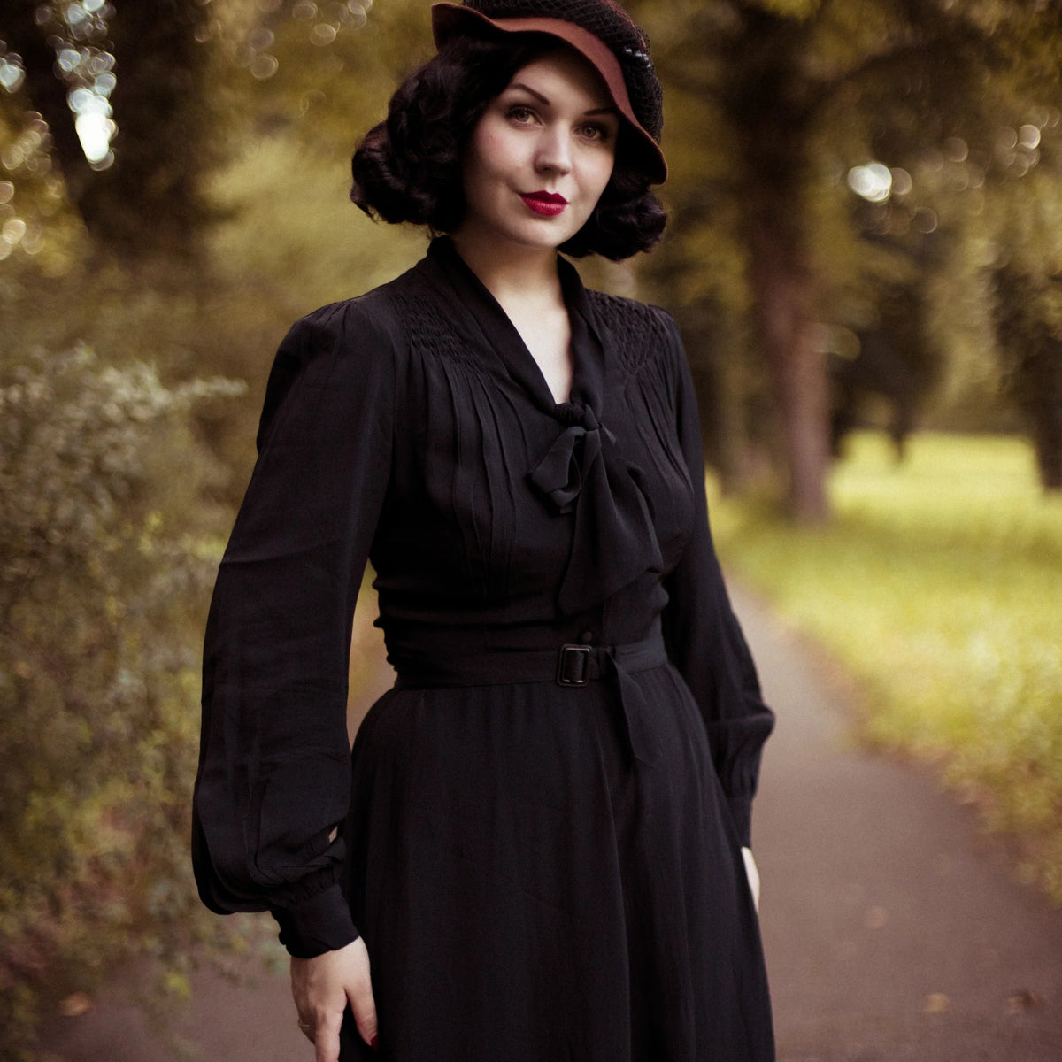 Eva kjole sort i 40'er stil aline kjole Seamstress Of Bloomsbury 