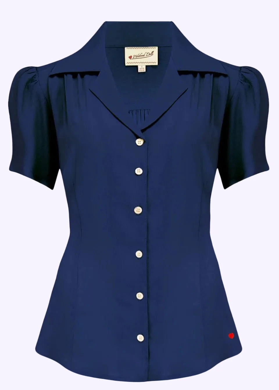 Gene kortærmet skjorte - navy blå kortærmet skjorte Weekend Doll 