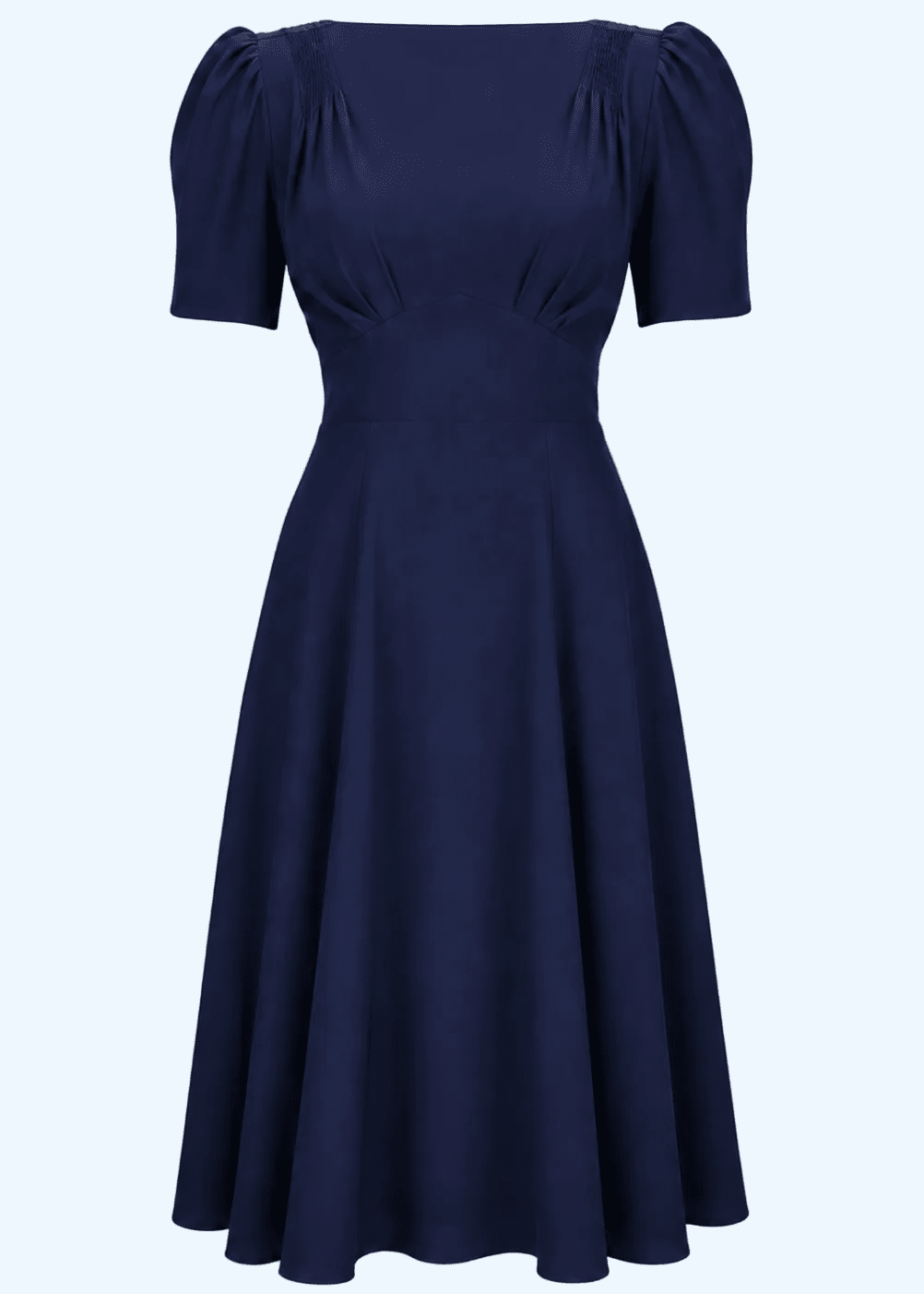 'Girl Friday' 1940'er stils kjole - navy blå aline kjole House of Foxy 