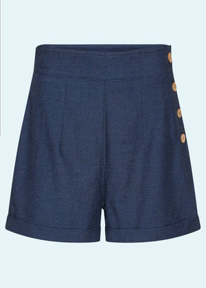 Højtaljede shorts - blå denimlook Shorts Daisy Dapper 