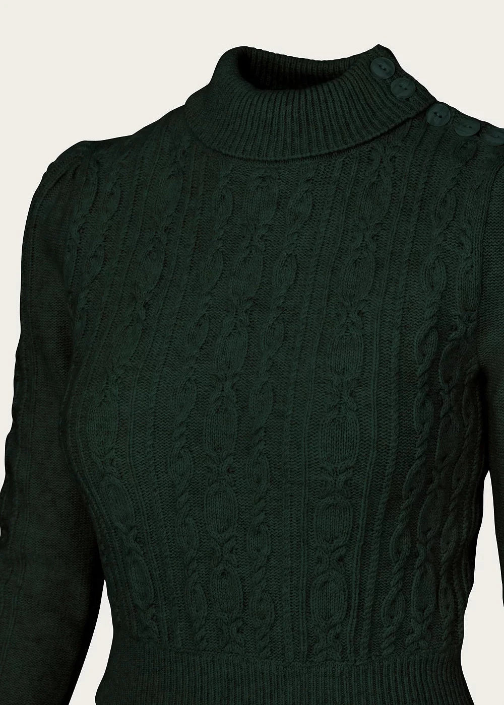 Ice Skater Sweater i 'hunter green' merinould og cashmere bluse Emmy Design 