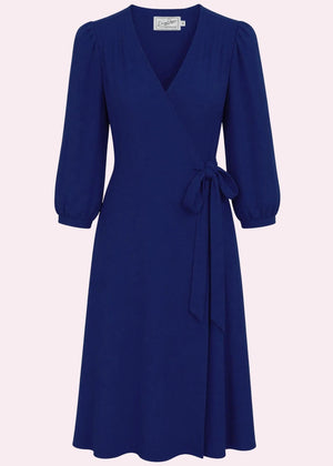 Jane slåom kjole med 3/4 ærmer - navy blå slåom kjole Daisy Dapper 