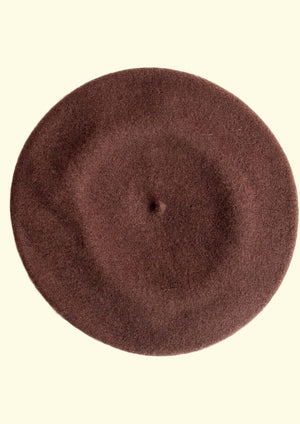 Klassisk brun baret i uld Accessories Diefenthal 