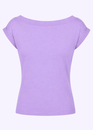 Kortærmet vendbar boatneck top - lavendel jersey top Daisy Dapper 