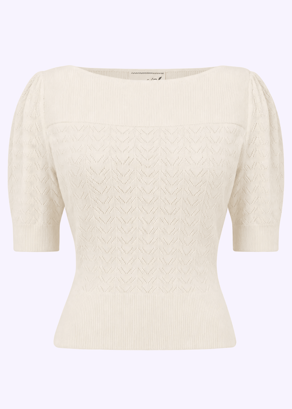 Lana strikbluse - creme top Weekend Doll 