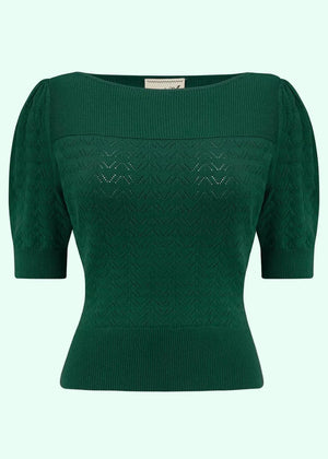 Lana strikbluse - grøn strik top Weekend Doll 