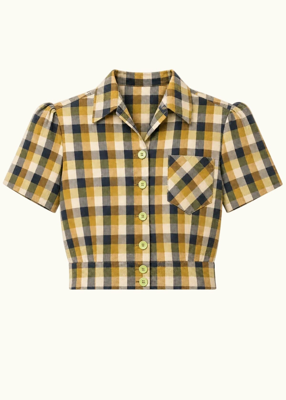 Lime Check Work Blouse Kortærmet skjorte Freddies Of Pinewood 
