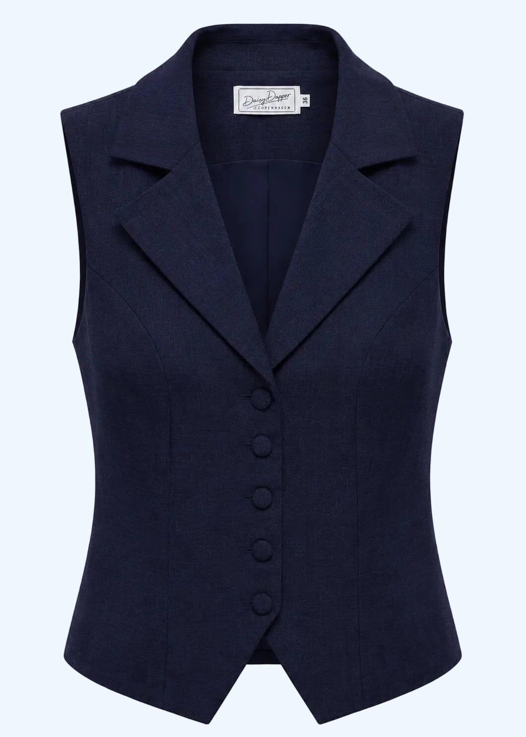 Marlene vest - navy linen look vest Daisy Dapper 
