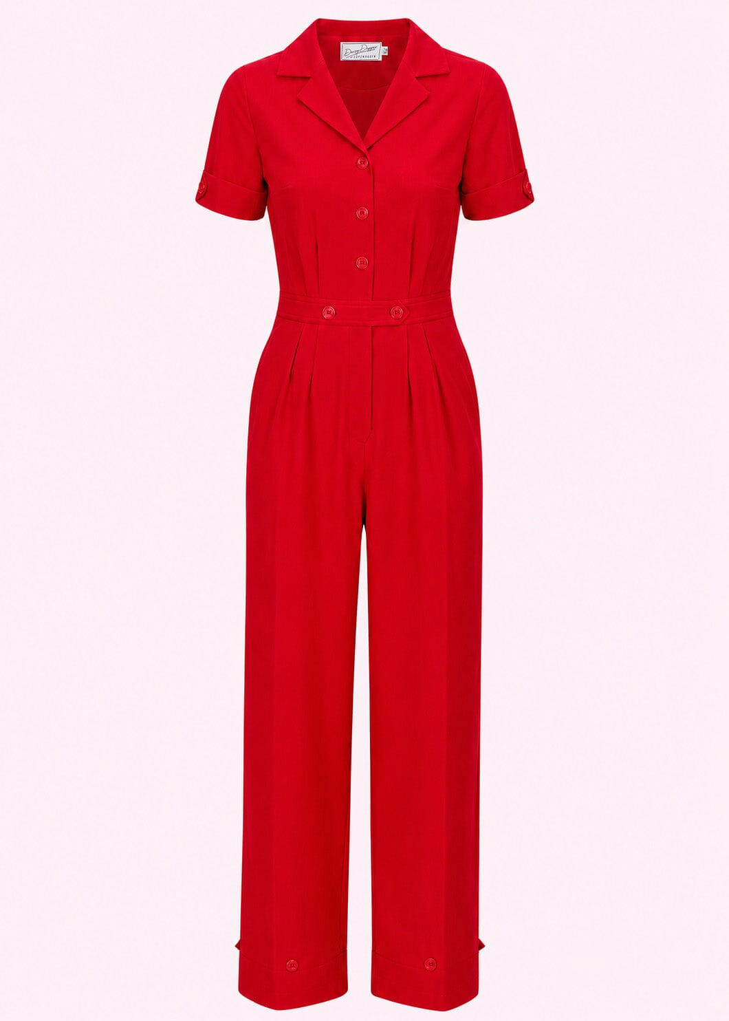 Maxine buksedragt med korte ærmer - rød buksedragt Daisy Dapper 