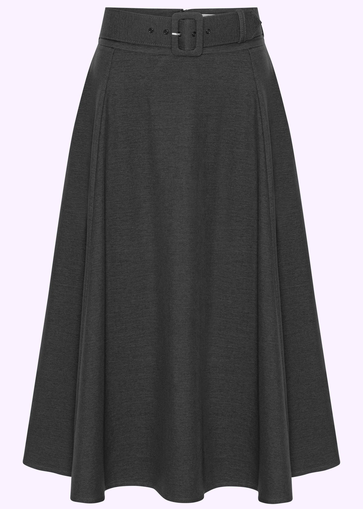 Midi skirt med bælte i sort denim-look Nederdel Daisy Dapper 