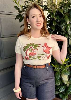 Monroe højtaljede denim shorts i blå Shorts Weekend Doll 