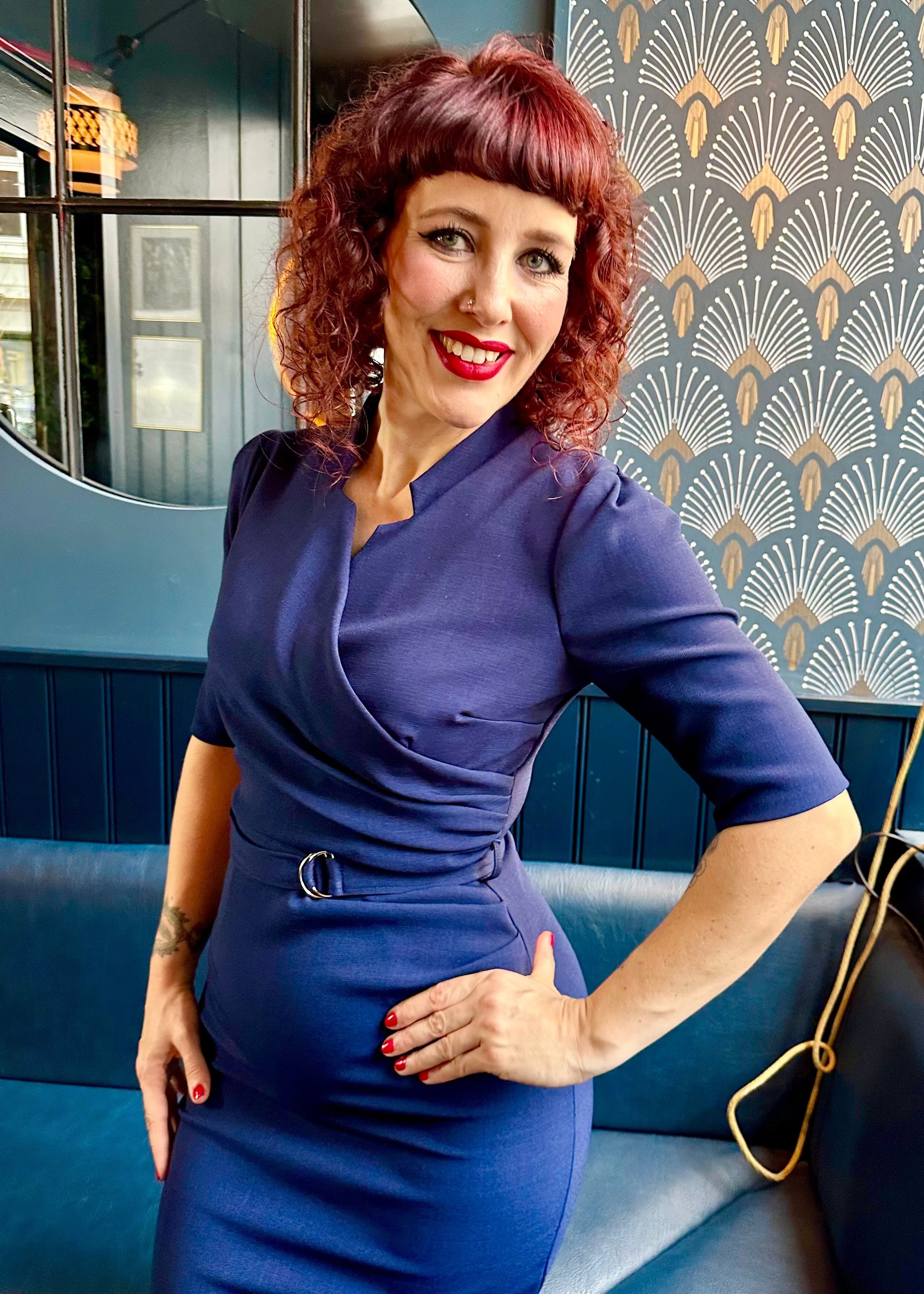 Piper Pencil Kjole i navy swing kjole Pretty Dress Company 