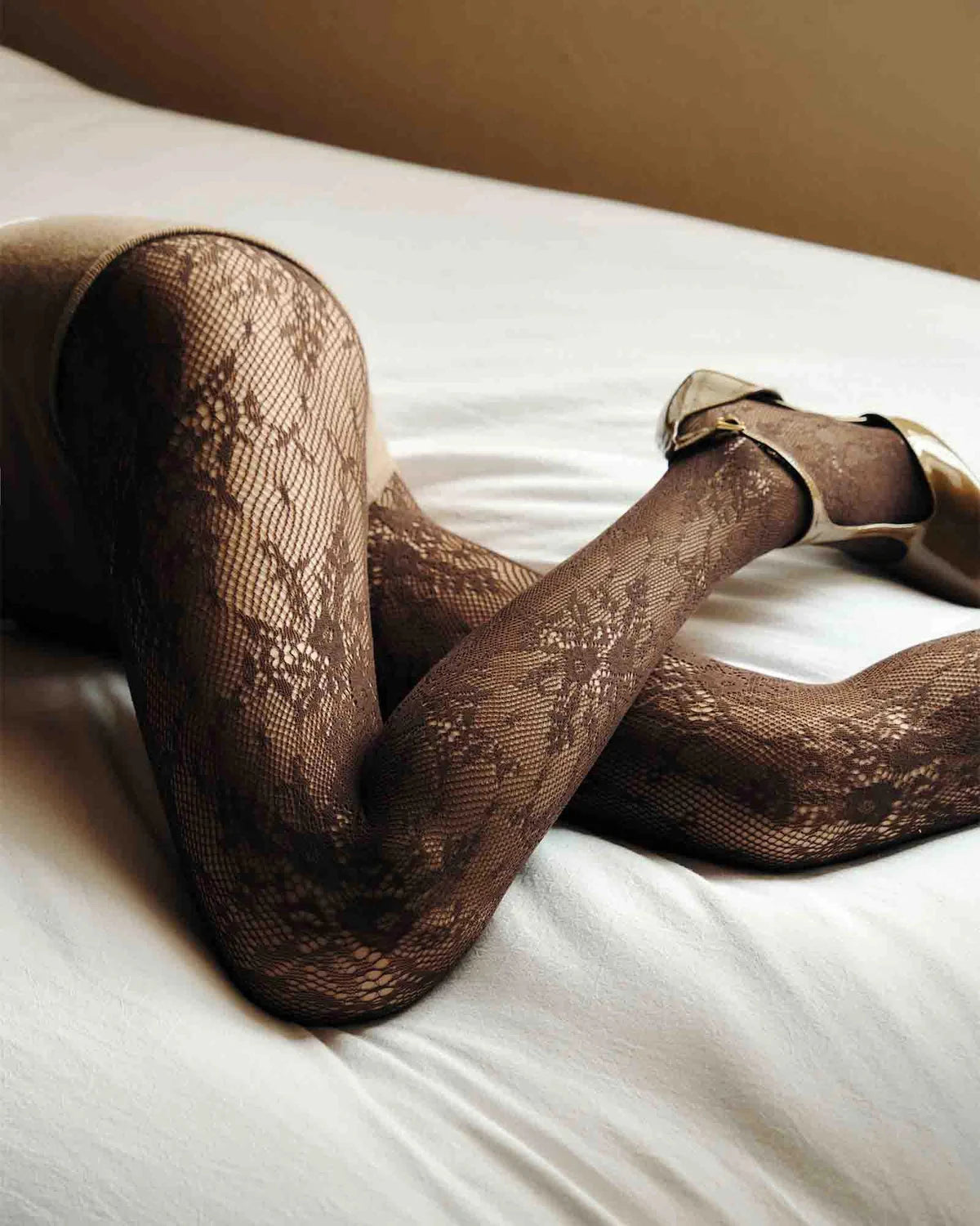 Rosa blonde strømpebukser i brun Accessories Swedish Stockings 