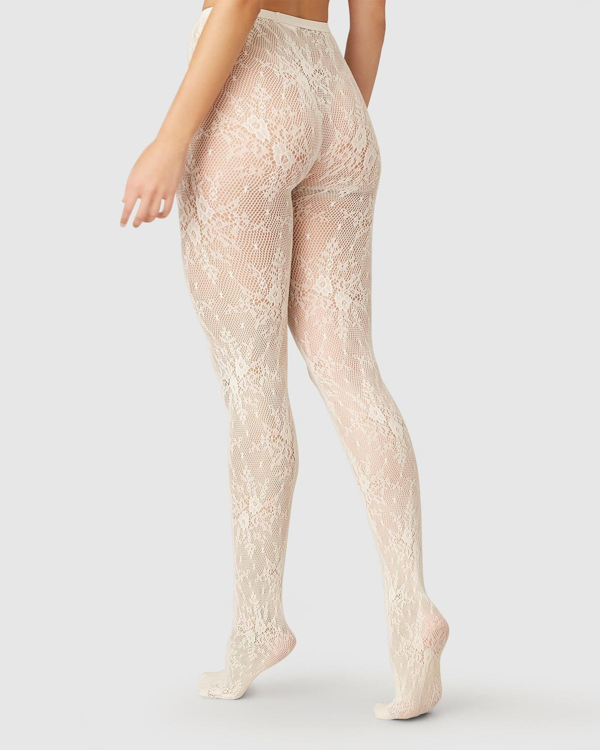 Rosa blonde strømpebukser i hvid Accessories Swedish Stockings 