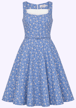 Rosie swingkjole med brede stropper - daisy print swing kjole Daisy Dapper 