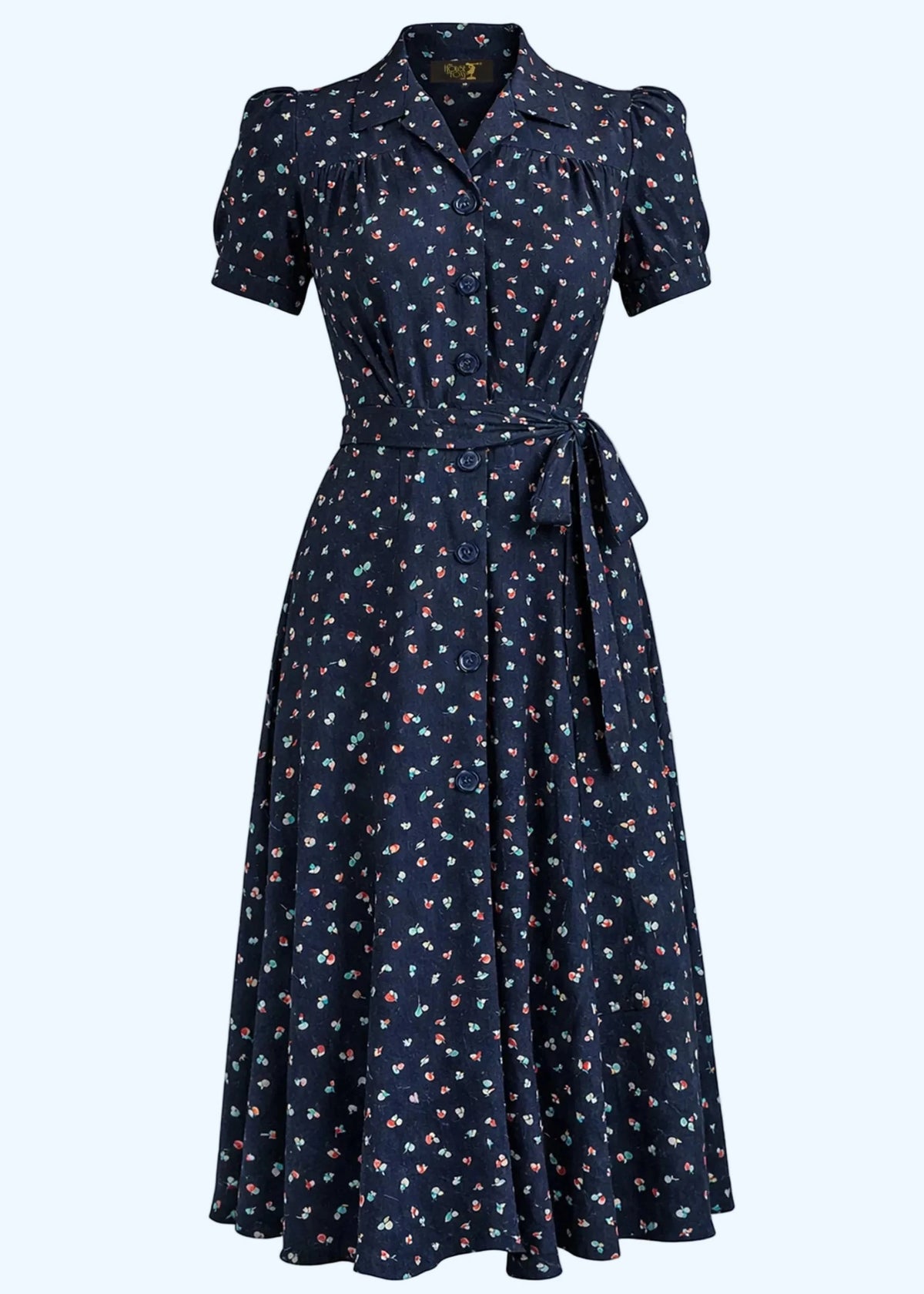 Skjortekjole i 1940'er stil - Ocean Pearl skjortekjole House of Foxy 