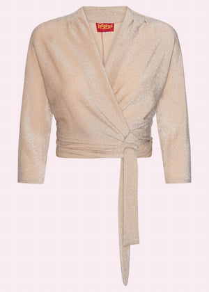 Slåom bluse i guld med glimmer Freddies Of Pinewood 