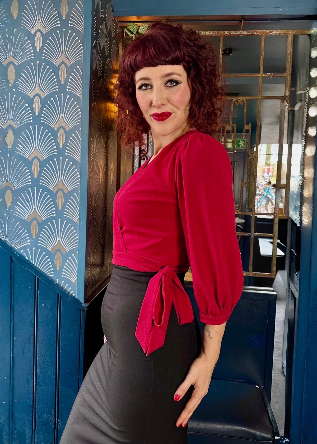 Slåom bluse i rød bluse Daisy Dapper 